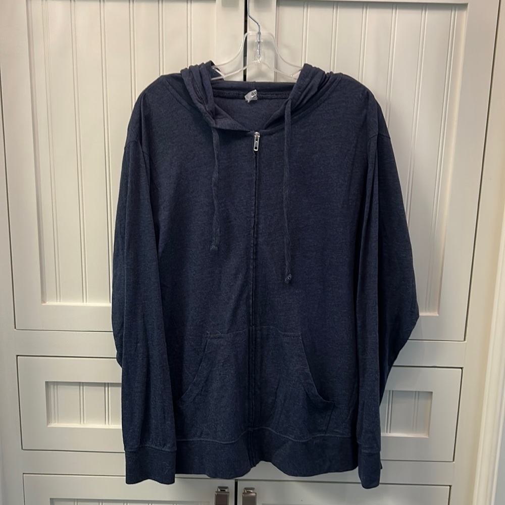 Men’s Lightweight Zip Up Navy Heather Hoodie